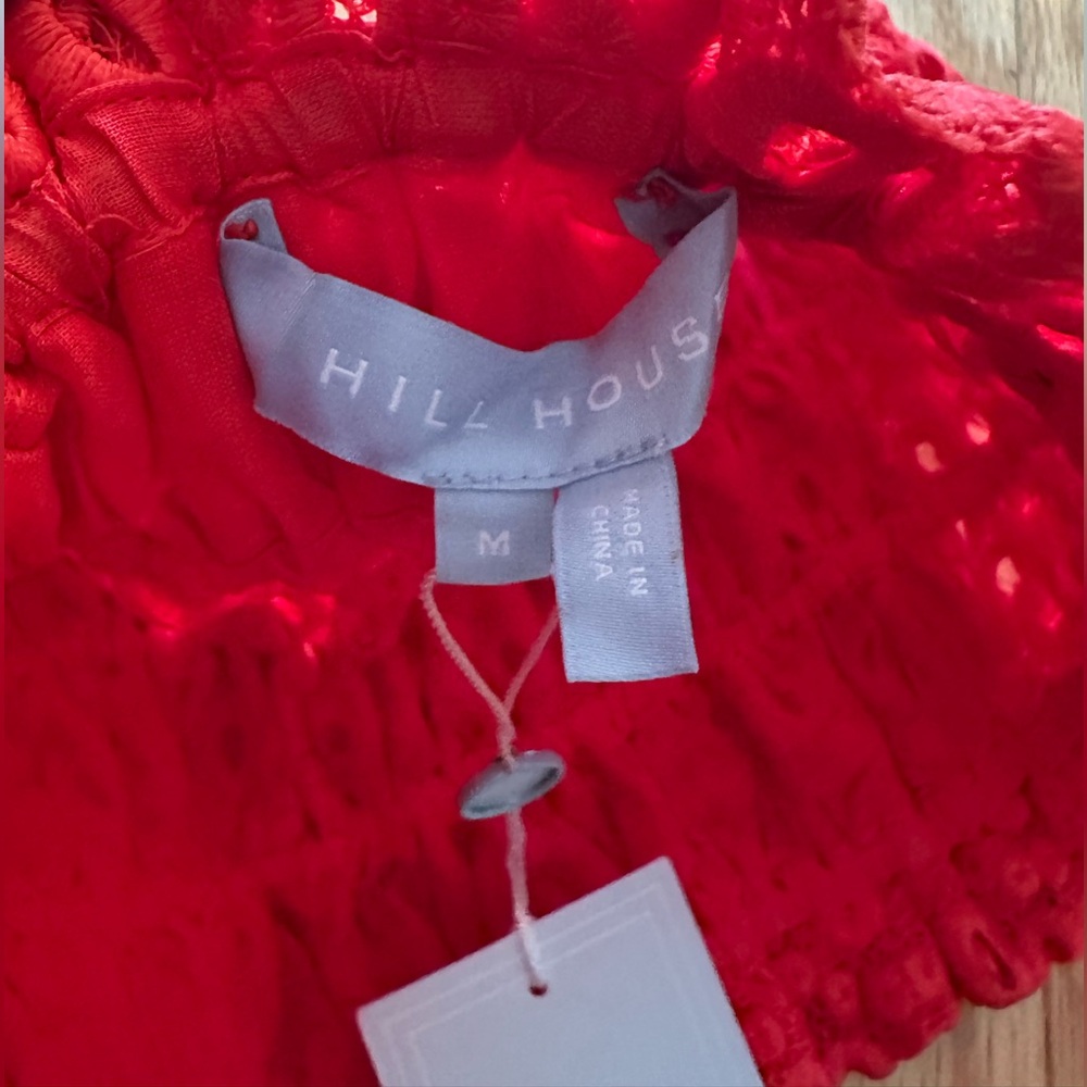 NWT Hill House June Nap Top Poppy Red Scallop Lace Size M - Picture 4 of 4